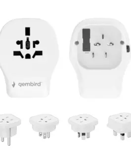 Gembird Universal travel power адаптер 4 detach. plugs