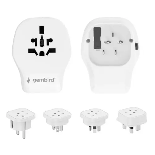 Gembird Universal travel power адаптер 4 detach. plugs