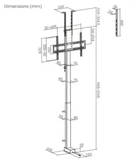 Alternative view of Maclean Maclean electric TV mou nt MC-125 up to 60kg