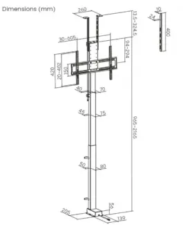 Alternative view of Maclean Maclean electric TV mou nt MC-125 up to 60kg
