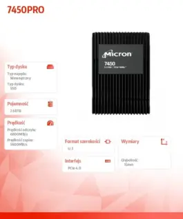 Alternative view of Micron Drive SSD 7680GB 7450PRO U.3 15mm MTFDKCC7T6TFR-1BC1ZABYY