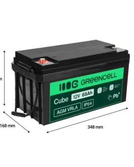 Alternative view of Green Cell Battery AGM VRLA 12V 65Ah IP54