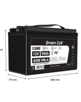 Alternative view of Green Cell Battery AGM VRLA 12V 90Ah IP54