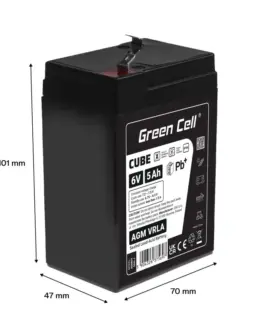 Alternative view of Green Cell Battery AGM VRLA 6V 5Ah IP54