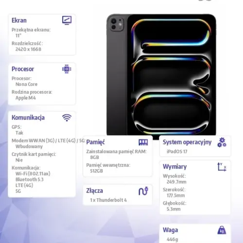 Apple iPad Pro 11 inch Wi-Fi + Cellular 512GB – Space черен