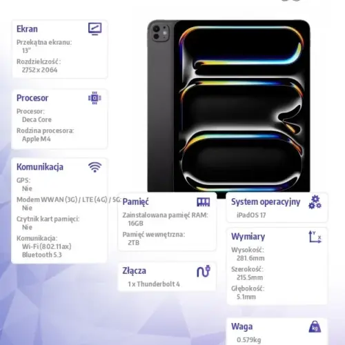 Apple iPad Pro 13 inch Wi-Fi 2TB – Space черен Nano