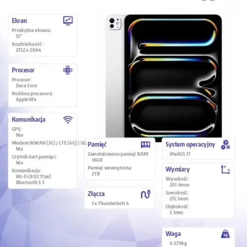 Alternative view of Apple iPad Pro 13 inch Wi-Fi 2TB - Silver Nano