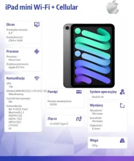 Alternative view of Apple iPad mini Wi-Fi + Cellular 512GB Space Gray