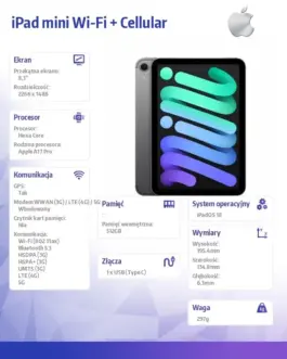 Alternative view of Apple iPad mini Wi-Fi + Cellular 512GB Space Gray