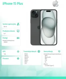 Apple iPhone 15 Plus 256GB – черен