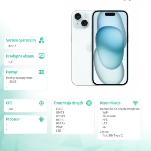 Apple iPhone 15 128GB – син