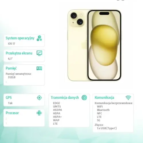 Apple iPhone 15 512GB – жълт