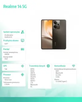 REALME realme 14 5G 8/256GB Storm Titanium RMX5070