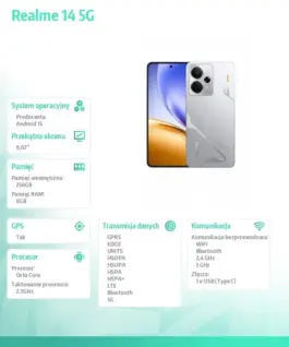 REALME realme 14 5G 8/256GB Mecha Silver RMX5070