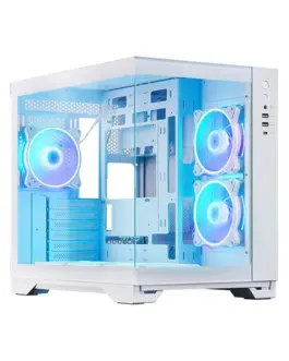 Chieftec кутия за компютър VISIO GM-30W-T G-OP 6xfans ARGB бял