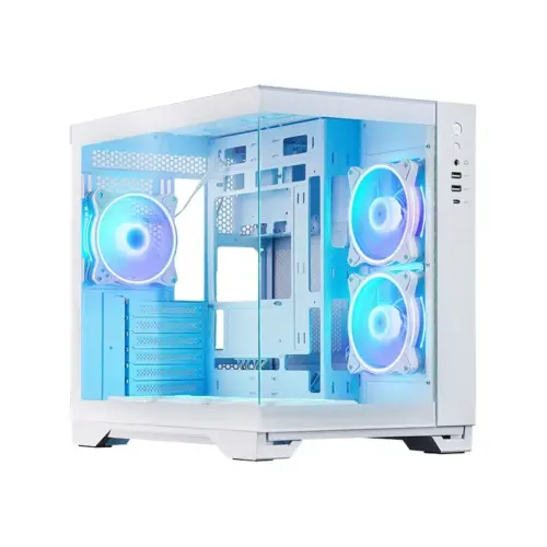 Chieftec кутия за компютър VISIO GM-30W-T G-OP 6xfans ARGB бял