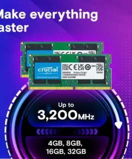 Alternative view of Crucial памет за лаптоп DDR4 SODIMM 32GB/3200 (2*16GB) CL22 Tray