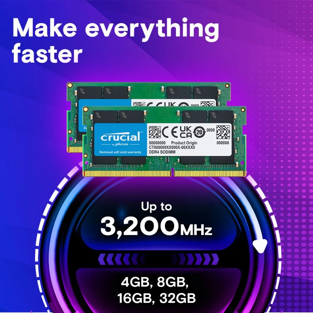 Crucial памет за лаптоп DDR4 SODIMM 32GB/3200 (2*16GB) CL22 Tray - Image 2