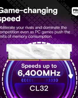 Alternative view of Crucial памет DDR5 Pro OC 16/6400(1*16GB) CL32 бял