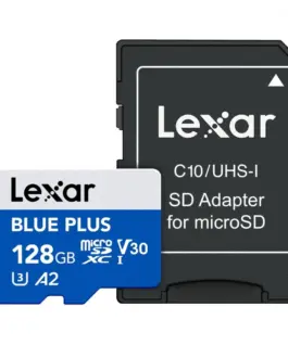 Lexar памет card microSD 128GB C10 A2 U3 V30 170MB/s син Plus