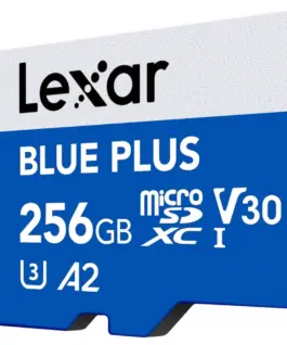 Lexar памет card microSD card 256GB C10 A2 U3 V30 170MB/s син Plus