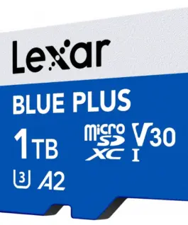 Lexar памет card microSD card 1TB C10 A2 U3 V30 170MB/s син Plus