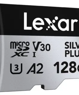 Lexar памет card microSD 128GB C10 A2 U3 V30 205/150MB/s Silver Plus