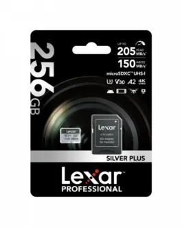 Alternative view of Lexar памет card microSD 256GB C10 A2 U3 V30 205/150MB/s Silver Plus