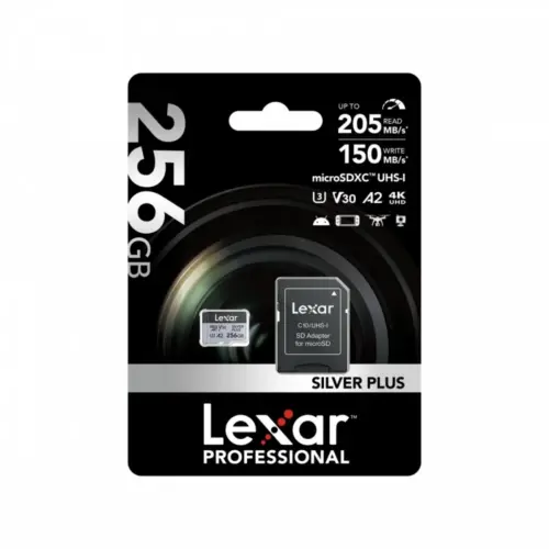 Alternative view of Lexar памет card microSD 256GB C10 A2 U3 V30 205/150MB/s Silver Plus