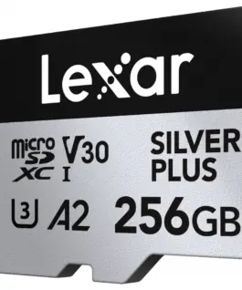 Lexar памет card microSD 256GB C10 A2 U3 V30 205/150MB/s Silver Plus