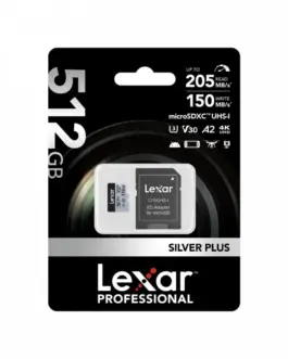 Alternative view of Lexar памет card microSD 512GB C10 A2 U3 V30 205/150MB/s Silver Plus