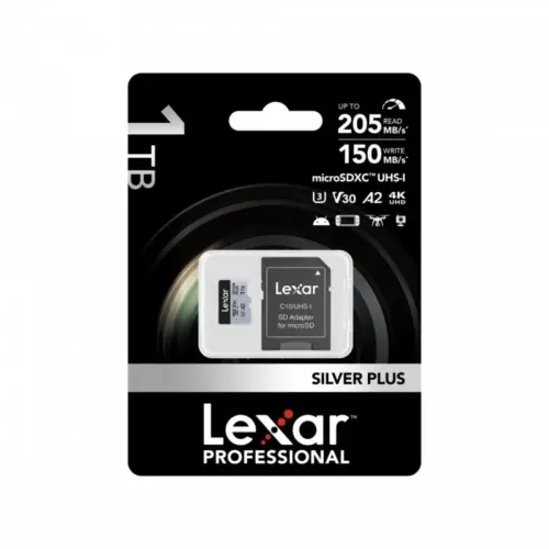 Alternative view of Lexar памет card microSD 1TB C10 A2 U3 V30 205/150MB/s Silver Plus