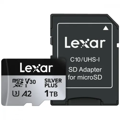 Lexar памет card microSD 1TB C10 A2 U3 V30 205/150MB/s Silver Plus