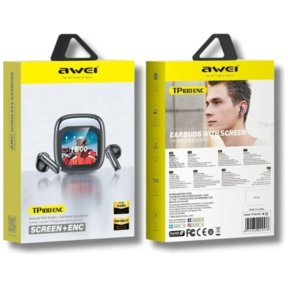 AWEI Bluetooth слушалки TP100 ENC 5.4 LCD черен - Image 2