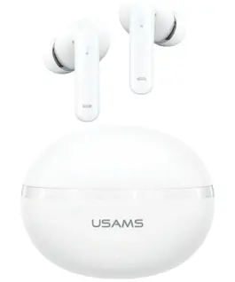 USAMS Bluetooth слушалки TWS E02 ANC+ENC бял