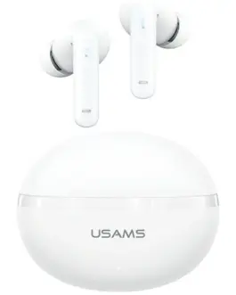 USAMS Bluetooth слушалки TWS E02 ANC+ENC бял