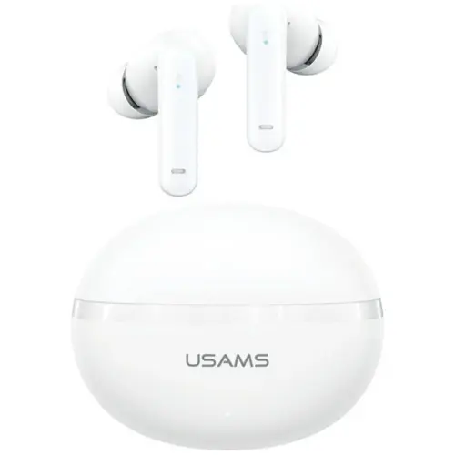 USAMS Bluetooth слушалки TWS E02 ANC+ENC бял