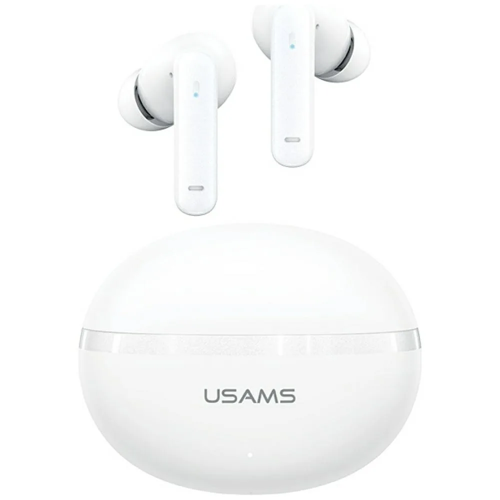 USAMS Bluetooth слушалки TWS E02 ANC+ENC бял