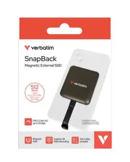 Alternative view of Verbatim SnapBack Magnetic SSD Mocha MagSave 512GB
