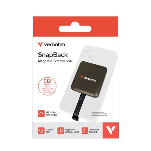 Alternative view of Verbatim SnapBack Magnetic SSD Mocha MagSave 512GB