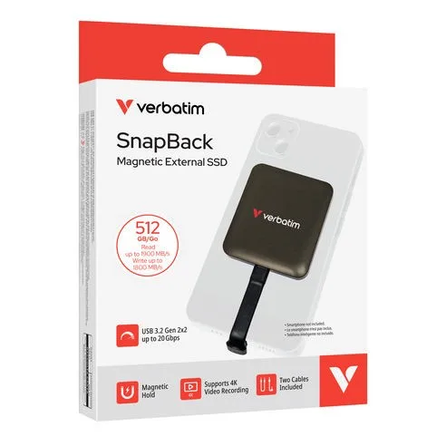 Verbatim SnapBack Magnetic SSD Mocha MagSave 512GB - Image 3
