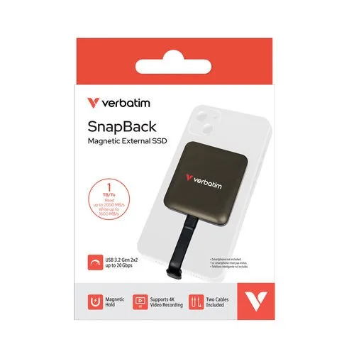 Alternative view of Verbatim SnapBack Magnetic SSD Mocha MagSave 1TB