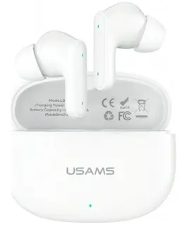 USAMS Bluetooth слушалки 6.0 E05 TWS бял