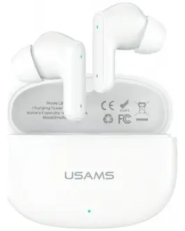 USAMS Bluetooth слушалки 6.0 E05 TWS бял