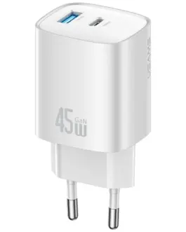 USAMS зарядно T66 45W GaN CC290 USB-A + USB-C