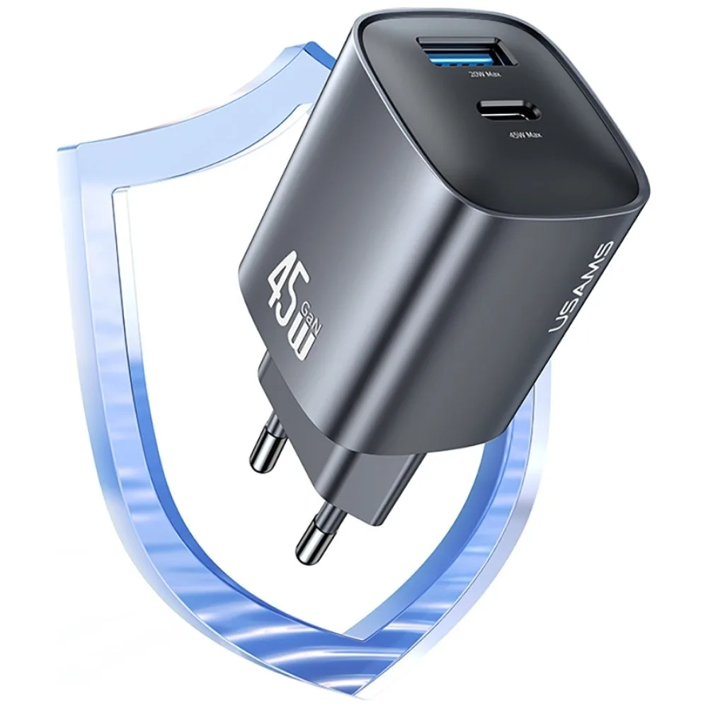 USAMS зарядно T66 45W CC290 GaN Fast charge silver - Image 3