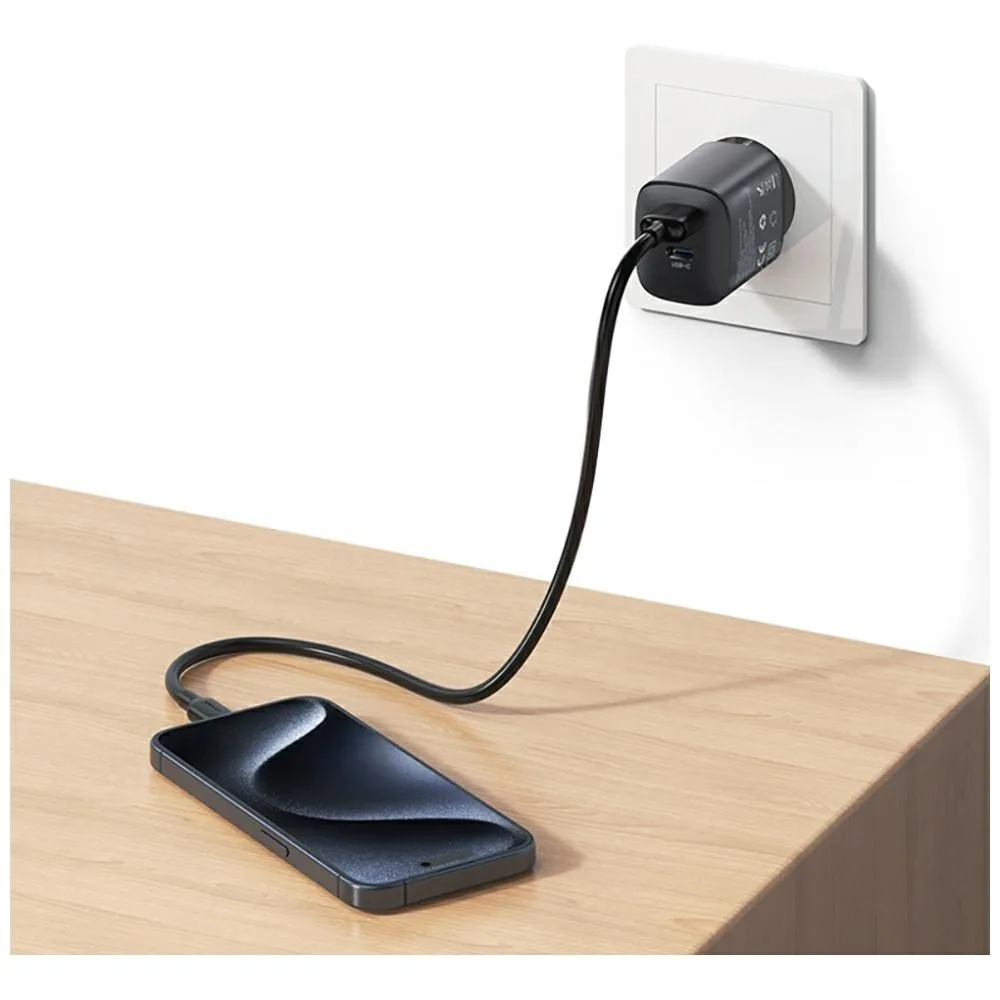 USAMS зарядно T66 45W CC290 GaN Fast charge silver - Image 4