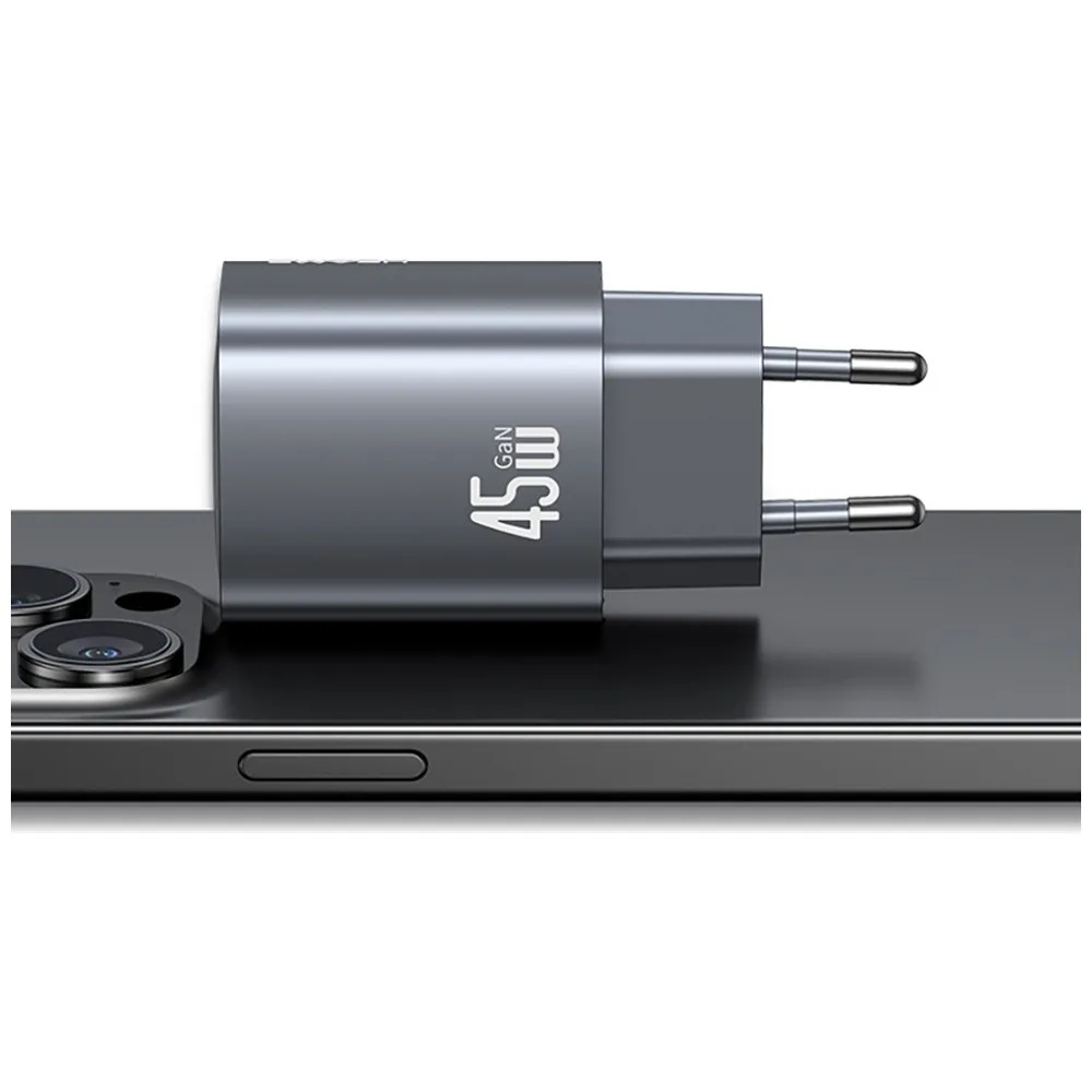 USAMS зарядно T66 45W CC290 GaN Fast charge silver - Image 5
