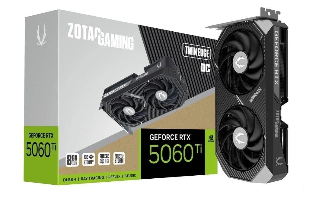 ZOTAC видео карта GeForce RTX 5060 Ti 8GB TWIN EDGE OC GDDR7 128bit 3DP/HDMI
