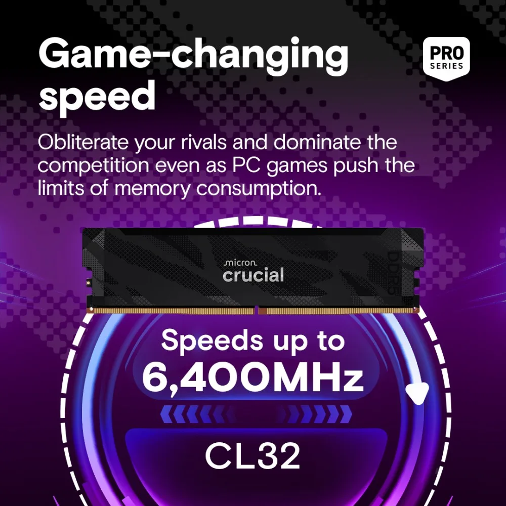 Crucial памет DDR5 Pro OC 32/6400(2*16GB) CL32 - Image 2